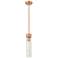 Ballston Boreas 3" Stem Hung Mini Pendant Gold w/ 8"H Striped White Shade