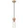 Ballston Boreas 3" Stem Hung Mini Pendant Matte Black w/ 11"H Clear Shade