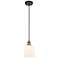 Ballston Boreas 3" Stem Hung Mini Pendant Matte Black w/ 11"H Seedy Shade