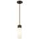 Ballston Boreas 3" Stem Hung Mini Pendant Matte Black w/ 11"H White Shade