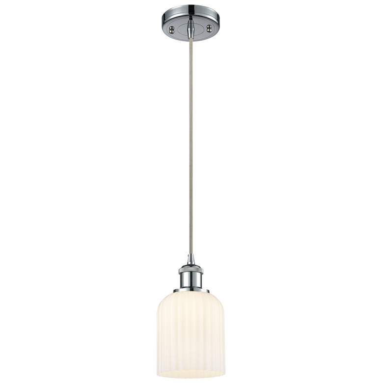Image 1 Ballston Boreas 3" Stem Hung Mini Pendant Polished Nickel -11"H Deco Swirl