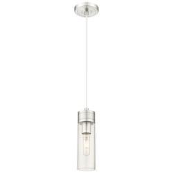 Ballston Boreas 3" Stem Hung Mini Pendant Polished Nickel-8"H Stripe White