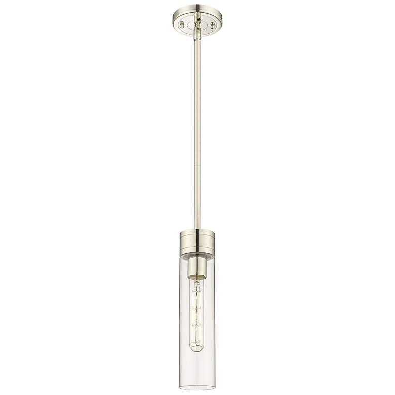 Image 1 Ballston Boreas 3" Stem Hung Mini Pendant Polished Nickel w/ 11"H Clear
