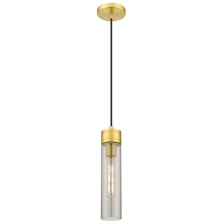 Image 1 Ballston Boreas 3" Stem Hung Mini Pendant Polished Nickel w/ 11"H Smoke