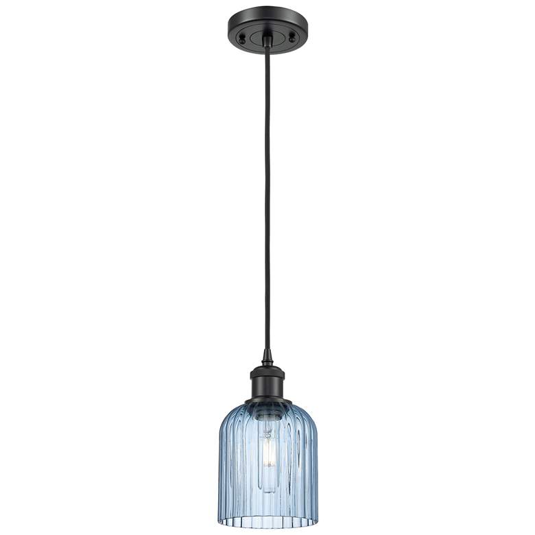 Image 1 Ballston Boreas 3" Stem Hung Mini Pendant Satin Gold w/ 11"H Seedy Shade