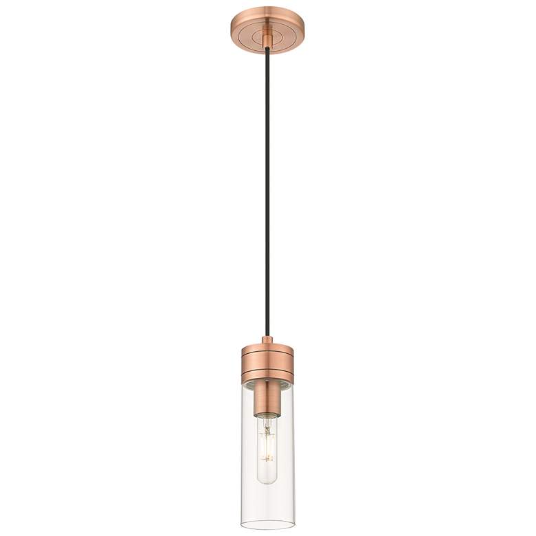 Image 1 Ballston Boreas 3" Stem Hung Mini Pendant Satin Gold w/ 8"H White Shade