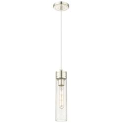 Ballston Boreas 3" Stem Hung Mini Pendant Satin Nickel - 8"H Striped White