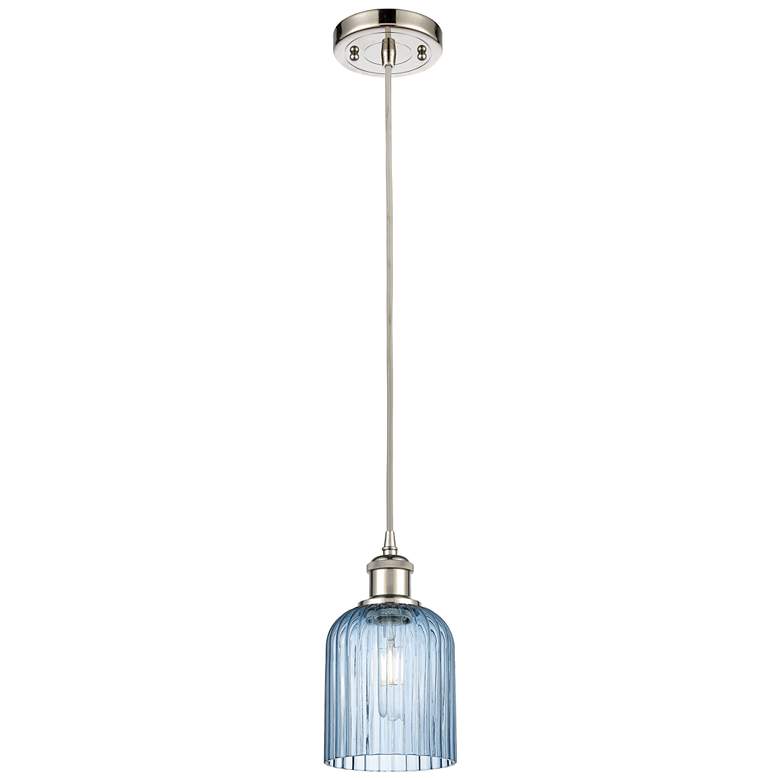 Image 1 Ballston Boreas 3" Stem Hung Mini Pendant Satin Nickel w/ 11"H Clear Shade