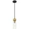 Ballston Boreas 3" Stem Hung Mini Pendant Satin Nickel w/ 11"H Seedy Shade