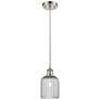 Ballston Boreas 3" Stem Hung Mini Pendant Satin Nickel w/ 11"H  Smoke Shade
