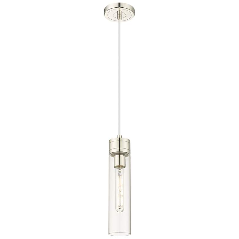 Image 1 Ballston Boreas 3" Stem Hung Mini Pendant Satin Nickel w/ 8"H Smoke Shade