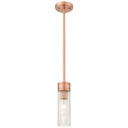 Ballston Boreas 3" Stem Mini Pendant Polished Nickel - 8"H Striped Clear