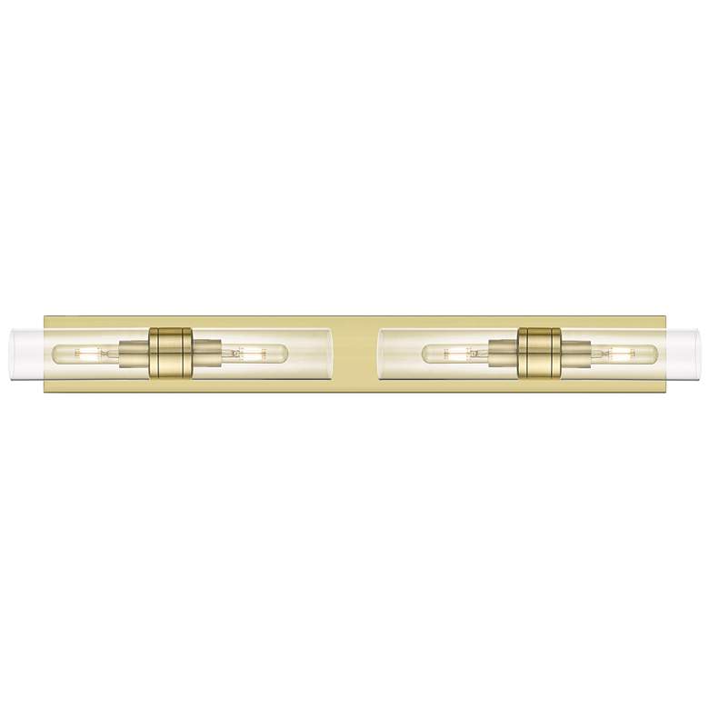 Image 1 Ballston Boreas 4 Light 39" Bath Vanity Antique Brass Clear Shade
