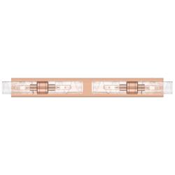 Ballston Boreas 4 Light 39" Bath Vanity Antique Copper Deco Swirl Shade