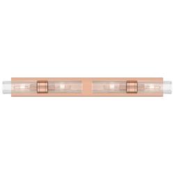 Ballston Boreas 4 Light 39" Bath Vanity Antique Copper Striped Clear Shade