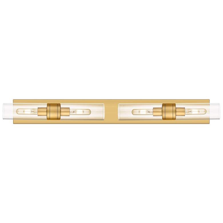 Image 1 Ballston Boreas 4 Light 39" Bath Vanity Brushed Brass Clear Shade