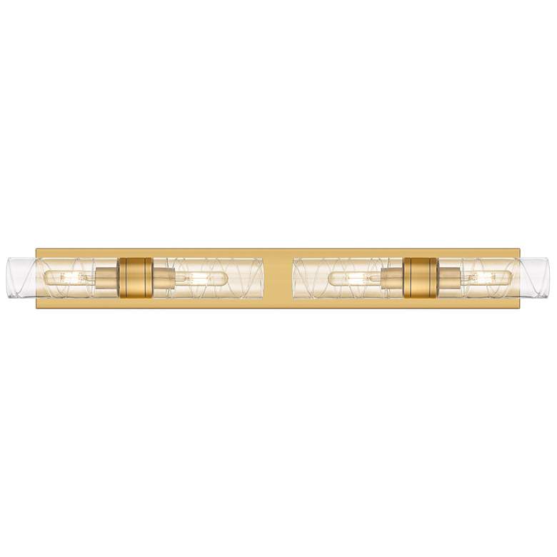 Image 1 Ballston Boreas 4 Light 39" Bath Vanity Brushed Brass Deco Swirl Shade
