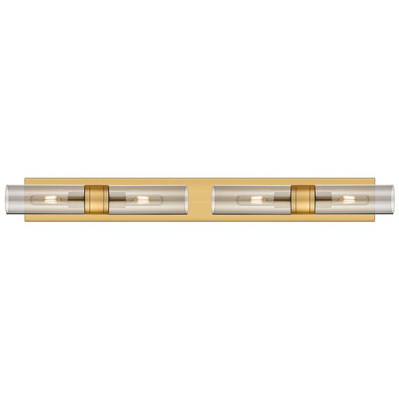 Image 1 Ballston Boreas 4 Light 39" Bath Vanity Brushed Brass Light Smoke Shade