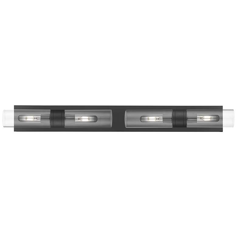 Image 1 Ballston Boreas 4 Light 39" Bath Vanity Matte Black Clear Shade