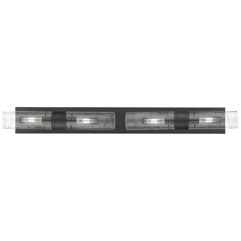 Image 1 Ballston Boreas 4 Light 39" Bath Vanity Matte Black Deco Swirl Shade