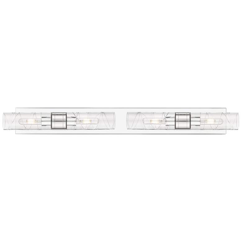 Image 1 Ballston Boreas 4 Light 39" Bath Vanity Polished Chrome Deco Swirl Shade