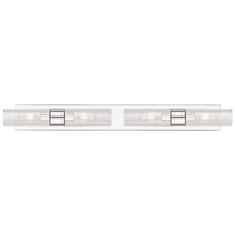 Image 1 Ballston Boreas 4 Light 39" Bath Vanity Polished Chrome Striped Clear Shade