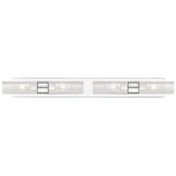 Ballston Boreas 4 Light 39" Bath Vanity Polished Chrome Striped Clear Shade