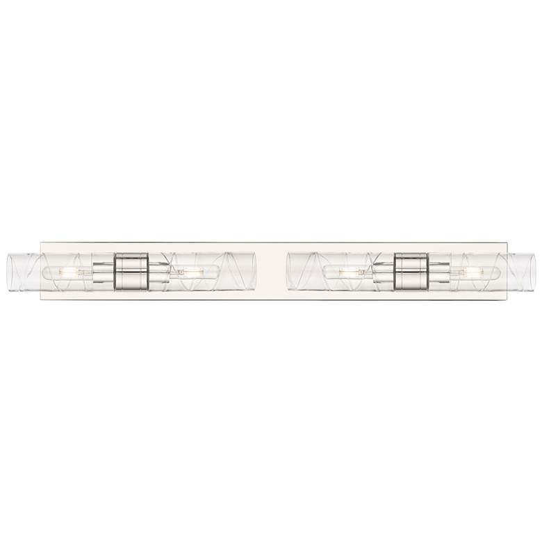 Image 1 Ballston Boreas 4 Light 39" Bath Vanity Polished Nickel Deco Swirl Shade