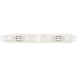 Ballston Boreas 4 Light 39" Bath Vanity Polished Nickel Deco Swirl Shade