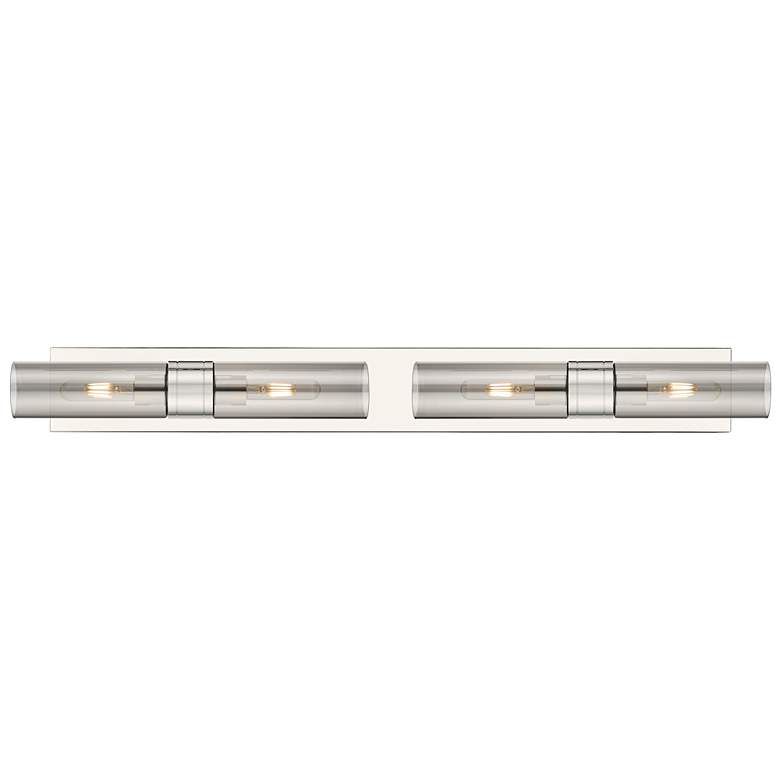 Image 1 Ballston Boreas 4 Light 39" Bath Vanity Polished Nickel Light Smoke Shade