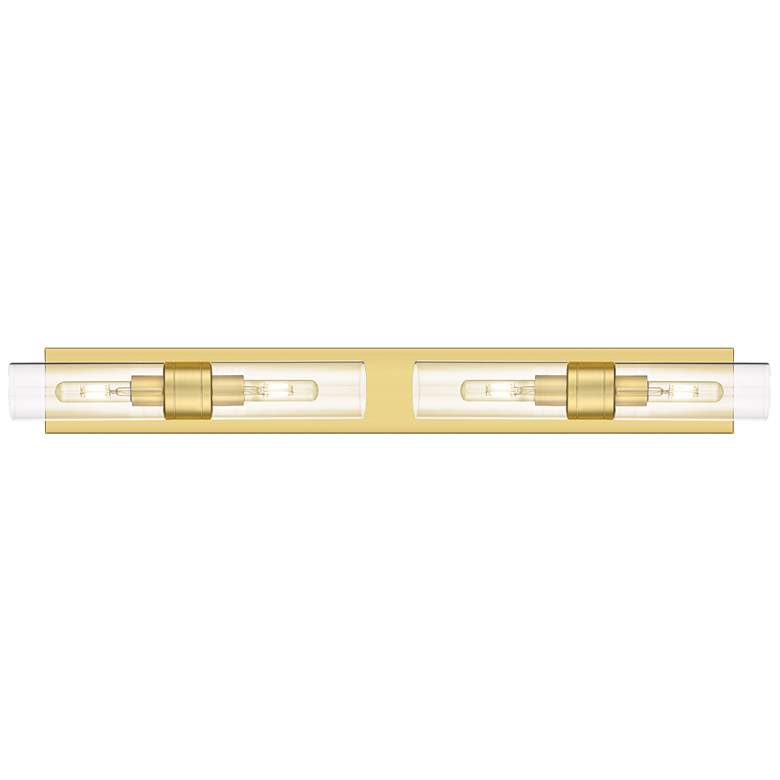 Image 1 Ballston Boreas 4 Light 39" Bath Vanity Satin Gold Clear Shade