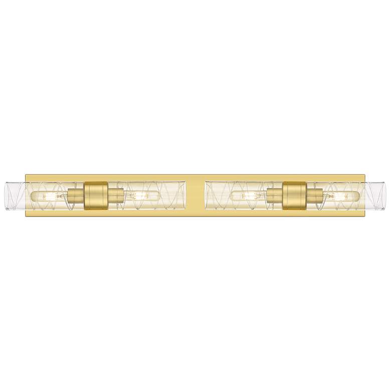 Image 1 Ballston Boreas 4 Light 39" Bath Vanity Satin Gold Deco Swirl Shade