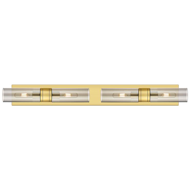 Image 1 Ballston Boreas 4 Light 39" Bath Vanity Satin Gold Light Smoke Shade