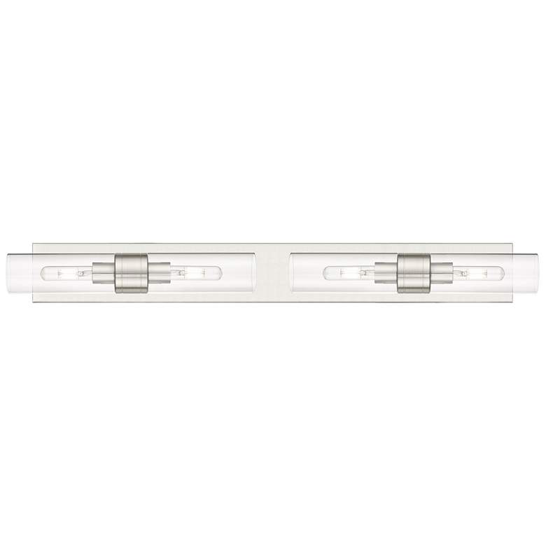 Image 1 Ballston Boreas 4 Light 39" Bath Vanity Satin Nickel Clear Shade
