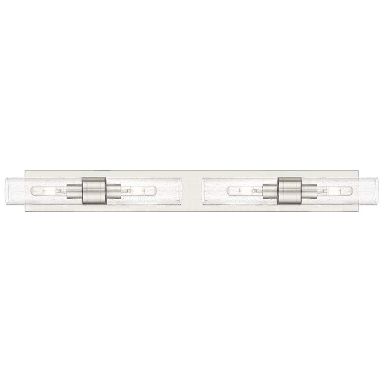 Image 1 Ballston Boreas 4 Light 39" Bath Vanity Satin Nickel Seedy Shade