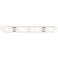 Ballston Boreas 4 Light 39" Bath Vanity Satin Nickel Striped White Shade