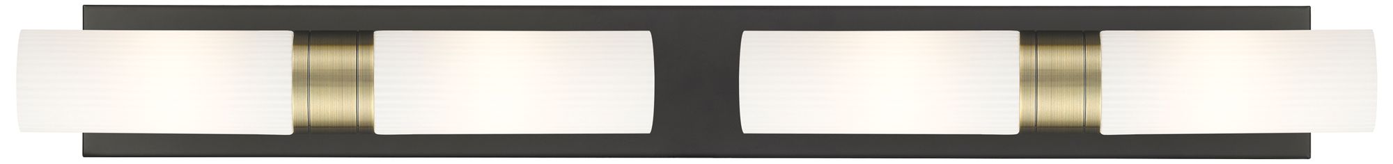 Ballston Boreas 4 Light 39" Bath Vanity Black   Brass Striped White Sh