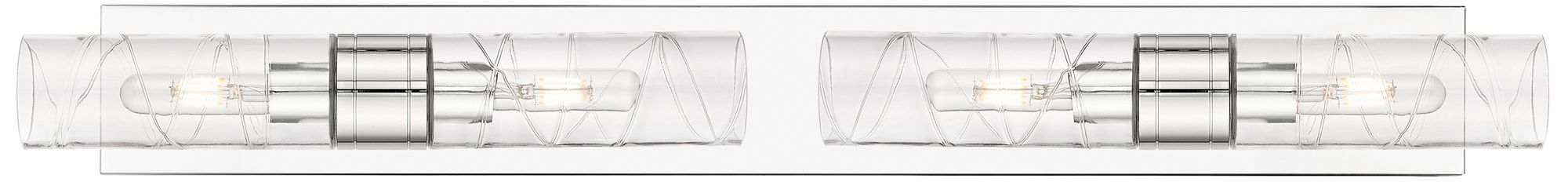 Ballston Boreas 4 Light 39" Bath Vanity Polished Chrome Deco Swirl Sha