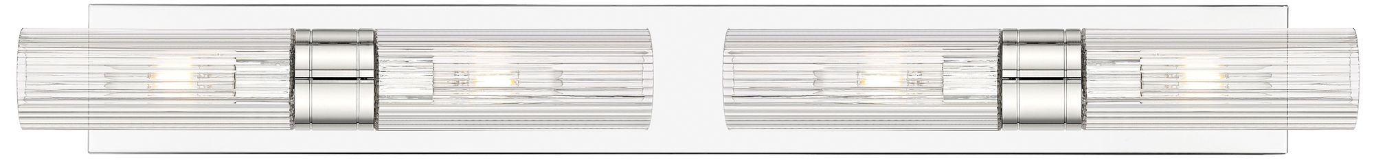 Ballston Boreas 4 Light 39" Bath Vanity Polished Chrome Striped Clear