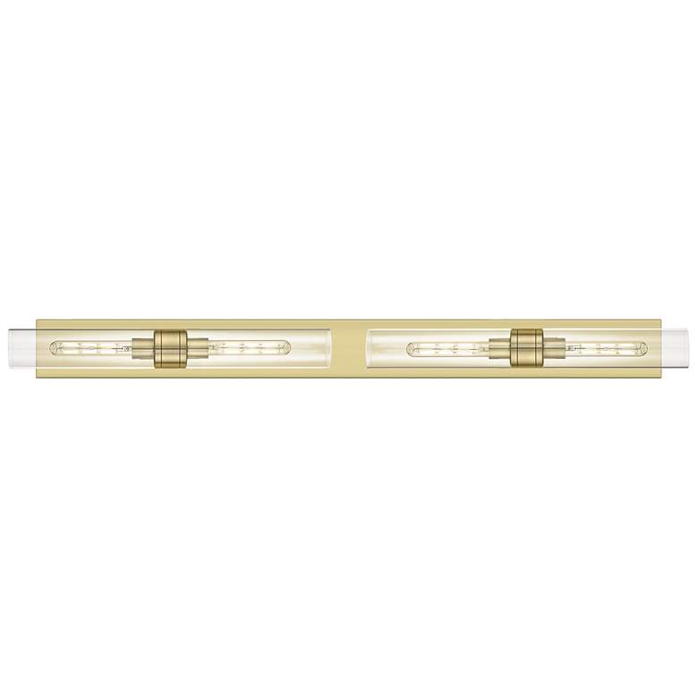 Image 1 Ballston Boreas 4 Light 51" Bath Vanity Antique Brass Clear Shade