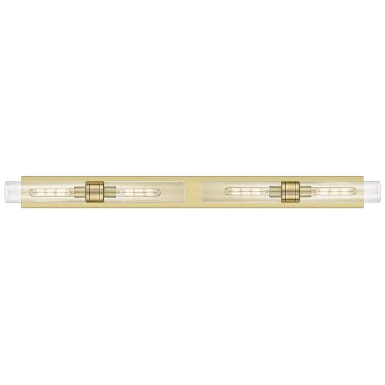 Image 1 Ballston Boreas 4 Light 51" Bath Vanity Antique Brass Seedy Shade