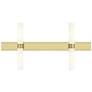 Ballston Boreas 4 Light 51" Bath Vanity Antique Brass Striped White Shade