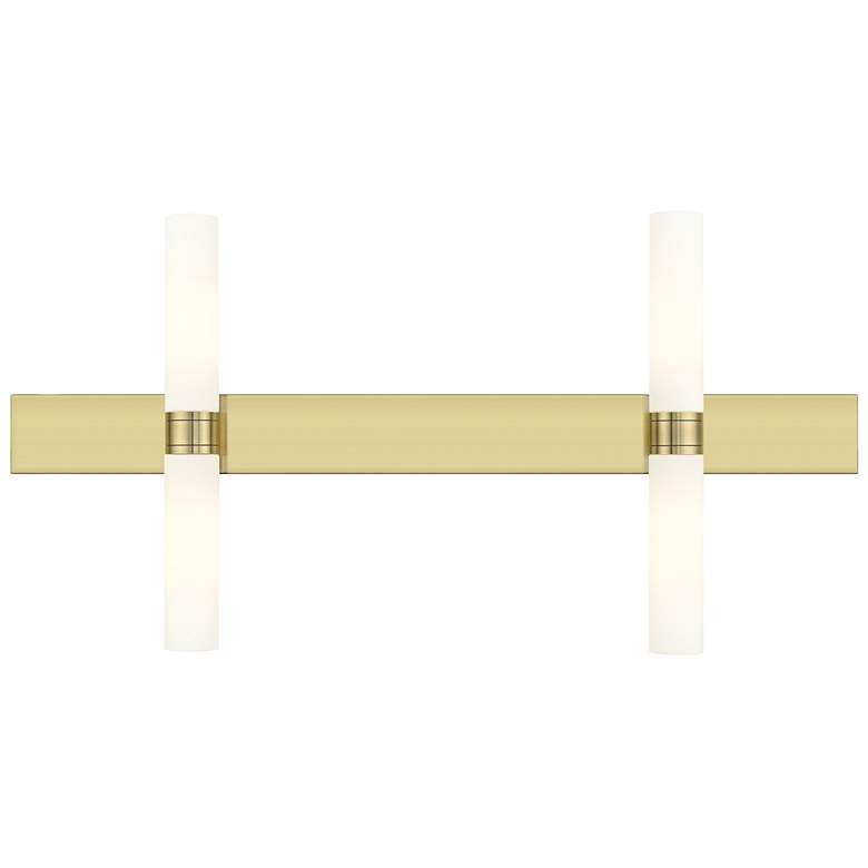 Image 1 Ballston Boreas 4 Light 51" Bath Vanity Antique Brass White Shade