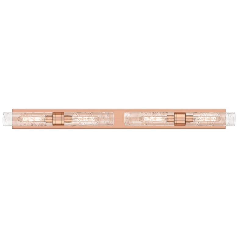 Image 1 Ballston Boreas 4 Light 51" Bath Vanity Antique Copper Deco Swirl Shade
