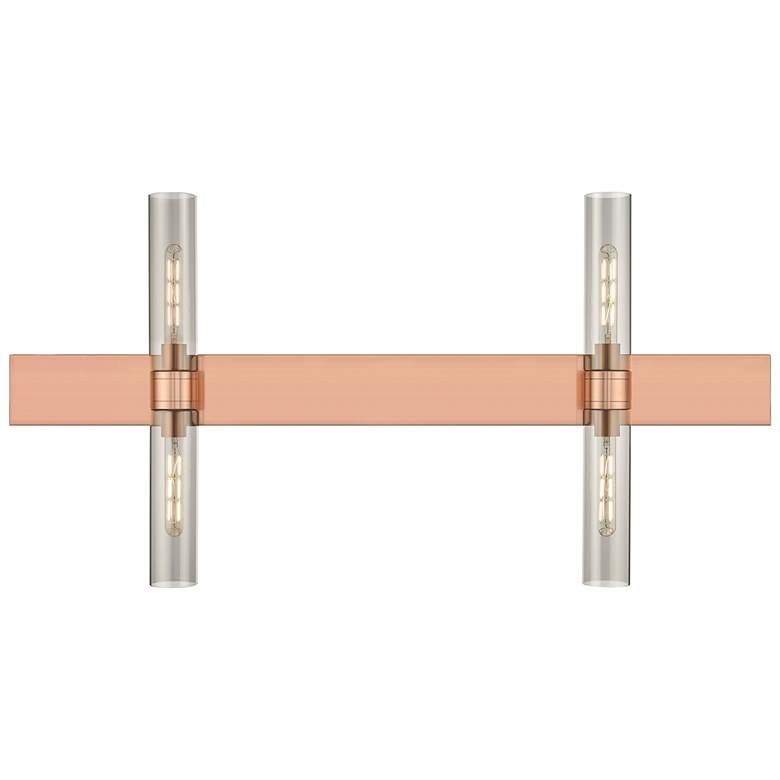 Image 1 Ballston Boreas 4 Light 51" Bath Vanity Antique Copper Light Smoke Shade