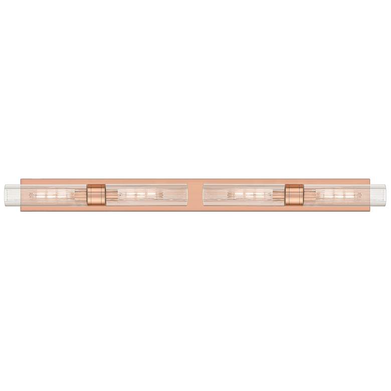 Image 1 Ballston Boreas 4 Light 51" Bath Vanity Antique Copper Striped Clear Shade