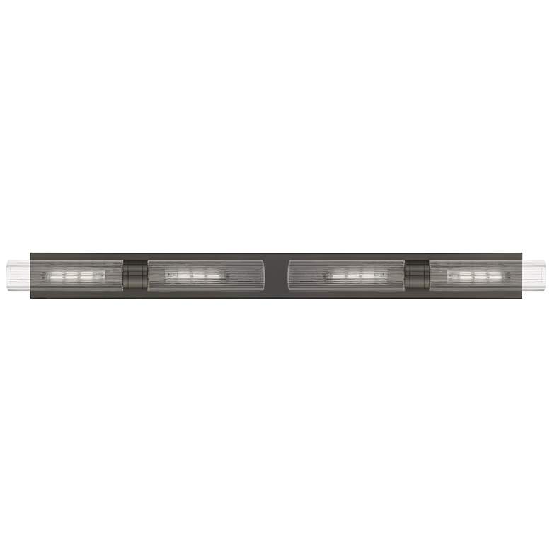 Image 1 Ballston Boreas 4 Light 51" Bath Vanity Bronze Striped Clear Shade