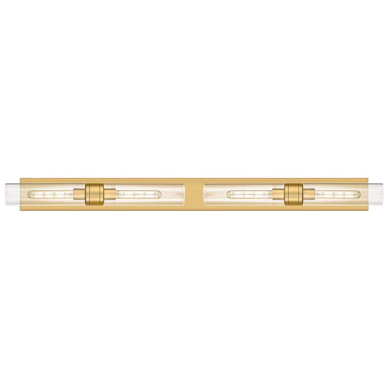 Image 1 Ballston Boreas 4 Light 51" Bath Vanity Brushed Brass Clear Shade