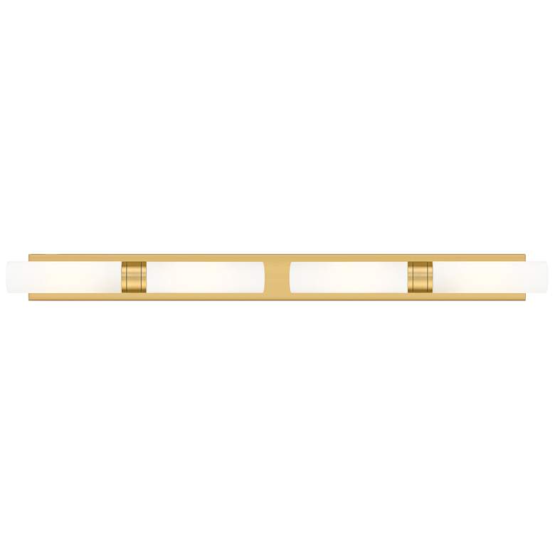 Image 1 Ballston Boreas 4 Light 51" Bath Vanity Brushed Brass White Shade