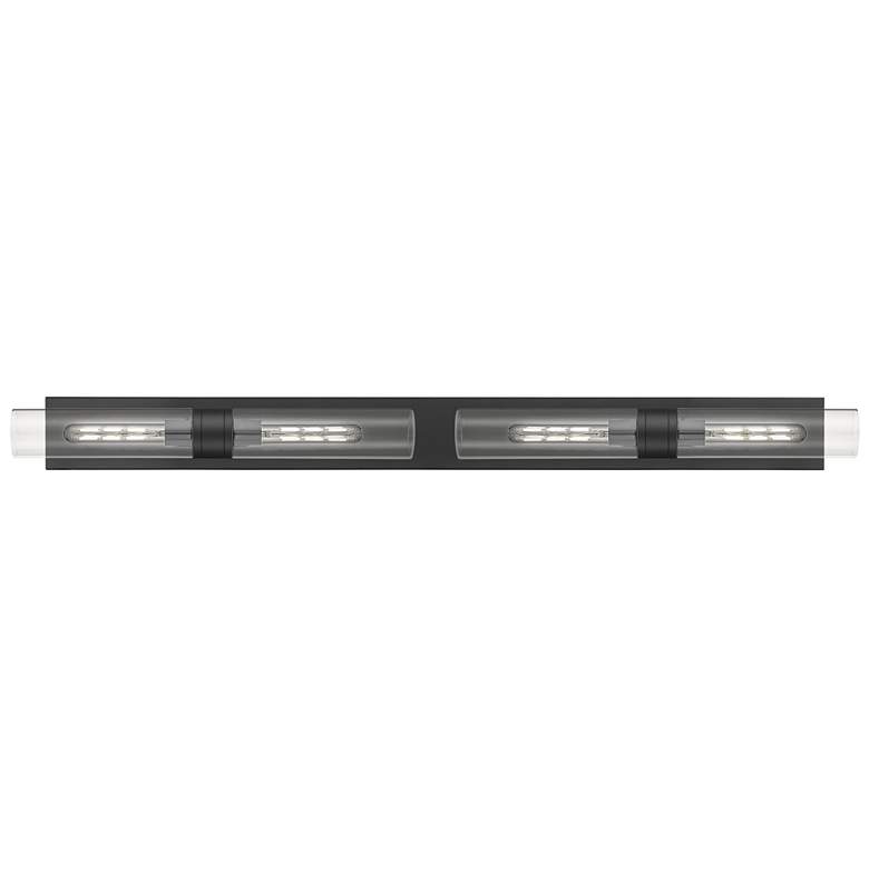 Image 1 Ballston Boreas 4 Light 51" Bath Vanity Matte Black Clear Shade